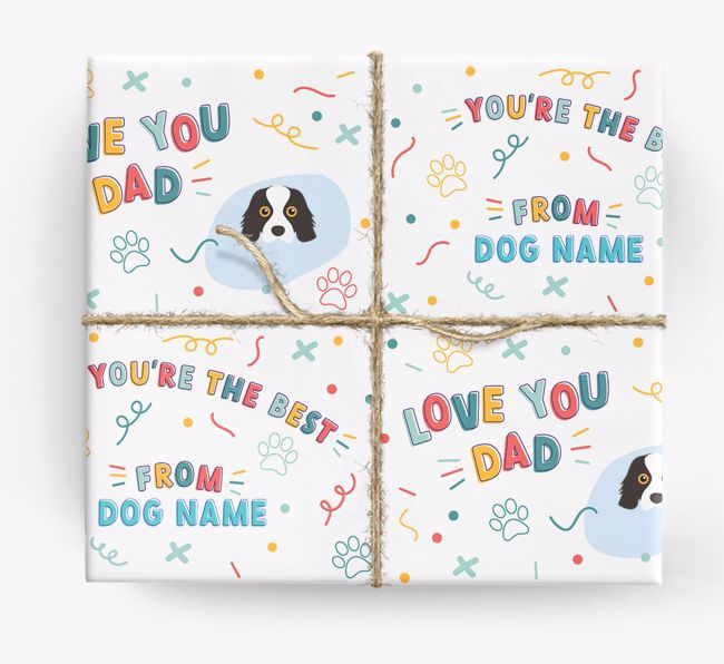 Love You Dad: Personalised {breedFullName} Wrapping Paper